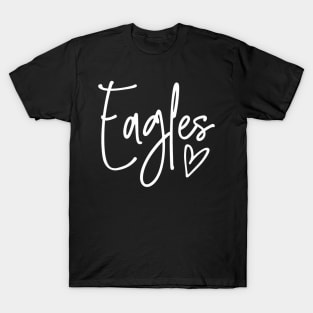 Eagles Heart School Sports Fan Team Spirit T-Shirt